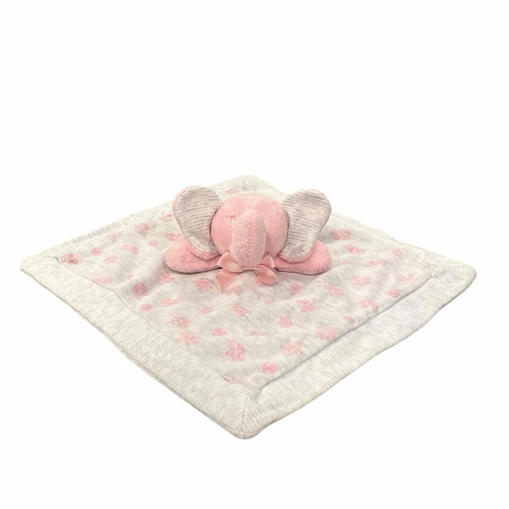 Ralph Lauren Elephant Lovey Bear ABC Blocks Security Blanket Organic Cotton Pink